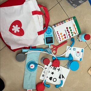 Melissa & Doug Pretend Doctor Set - Red, Blue & White Medical Play Kit